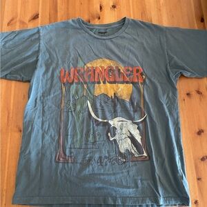 SOLD Wrangler Teal Graphic T-Shirt with Orange Accents